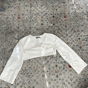 Brand New Medium White Long Sleeve Crop Top FINAL SALE